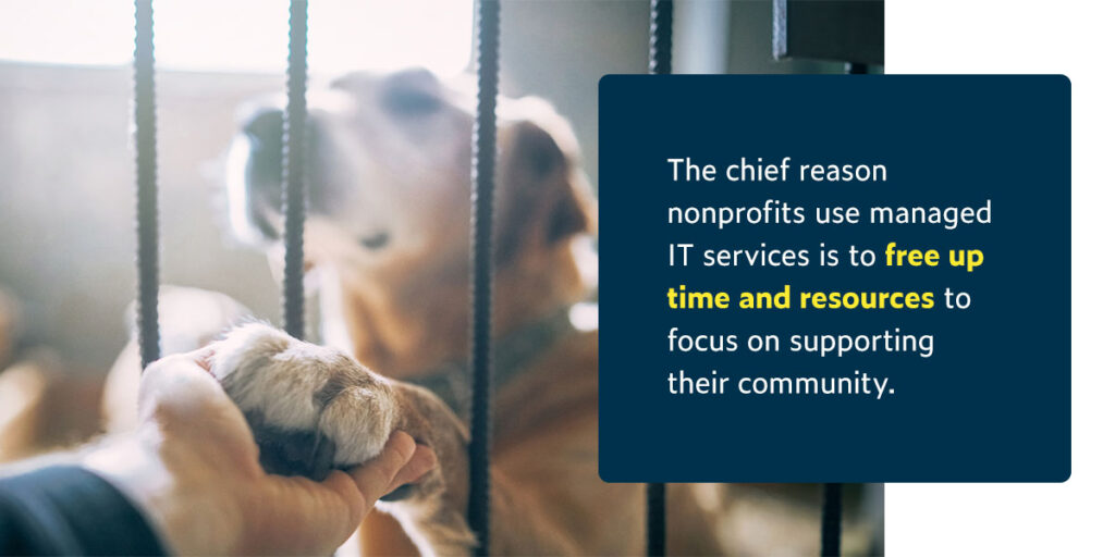 The chief reason nonprofits use managed IT services is to free up time and resources to focus on supporting their community.